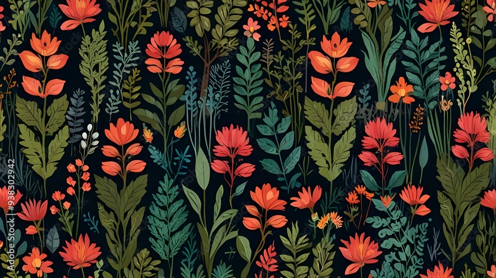 Botanical Abstract Flora flowers pattern Botanical Abstract Flora flowers pattern