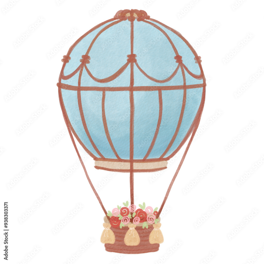 Fototapeta premium Cute Watercolor Sticker. Clipart.