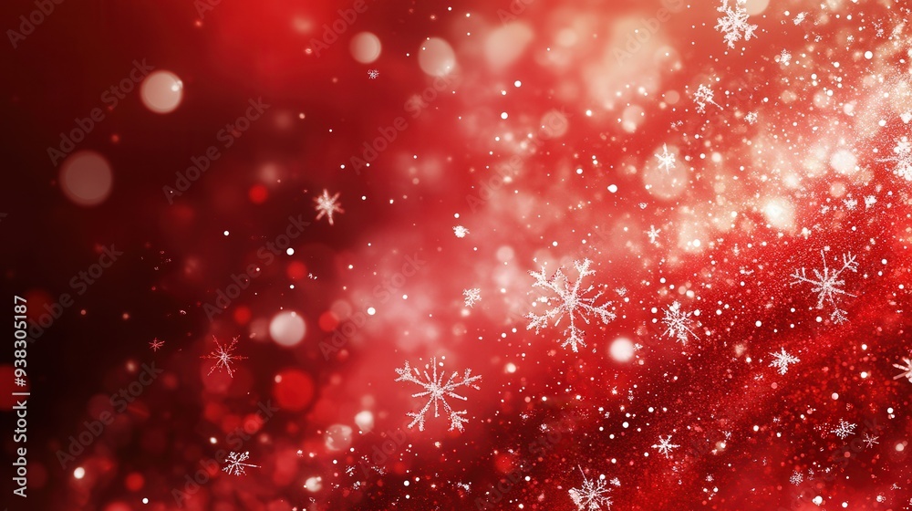A red background with snowflakes falling on it A red background with snowflakes falling on it