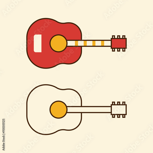 classical guitar vector illustration