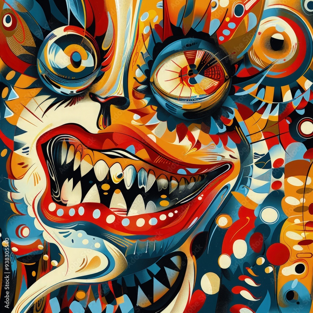 Obraz premium Monster Wallpaper illustration for full print t-shirt design, web background or for poster.