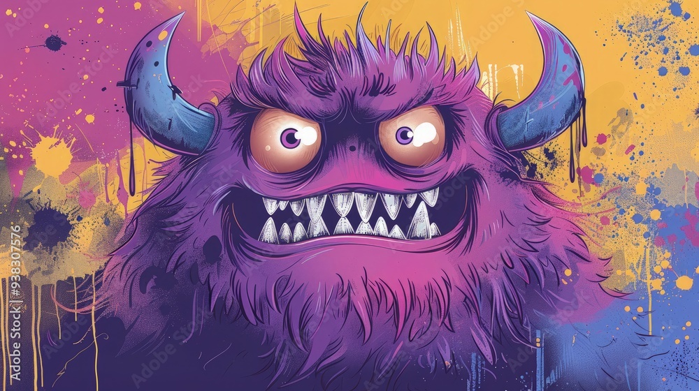 Monster Wallpaper illustration for full print t-shirt design, web background or for poster. Monster Wallpaper illustration for full print t-shirt design, web background or for poster.