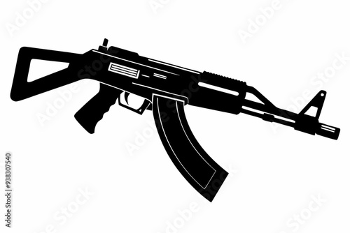 Latest Gun silhouette vector illustration, powerful weapons