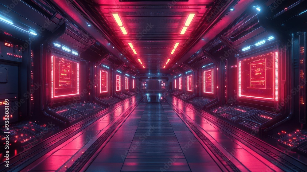 futuristic vr warehouse with holographic interfaces and autonomous robots orchestrating logistics in a neonlit hightech environment seamless integration of ai and human workers futuristic vr warehouse with holographic interfaces and autonomous robots orchestrating logistics in a neonlit hightech environment seamless integration of ai and human workers