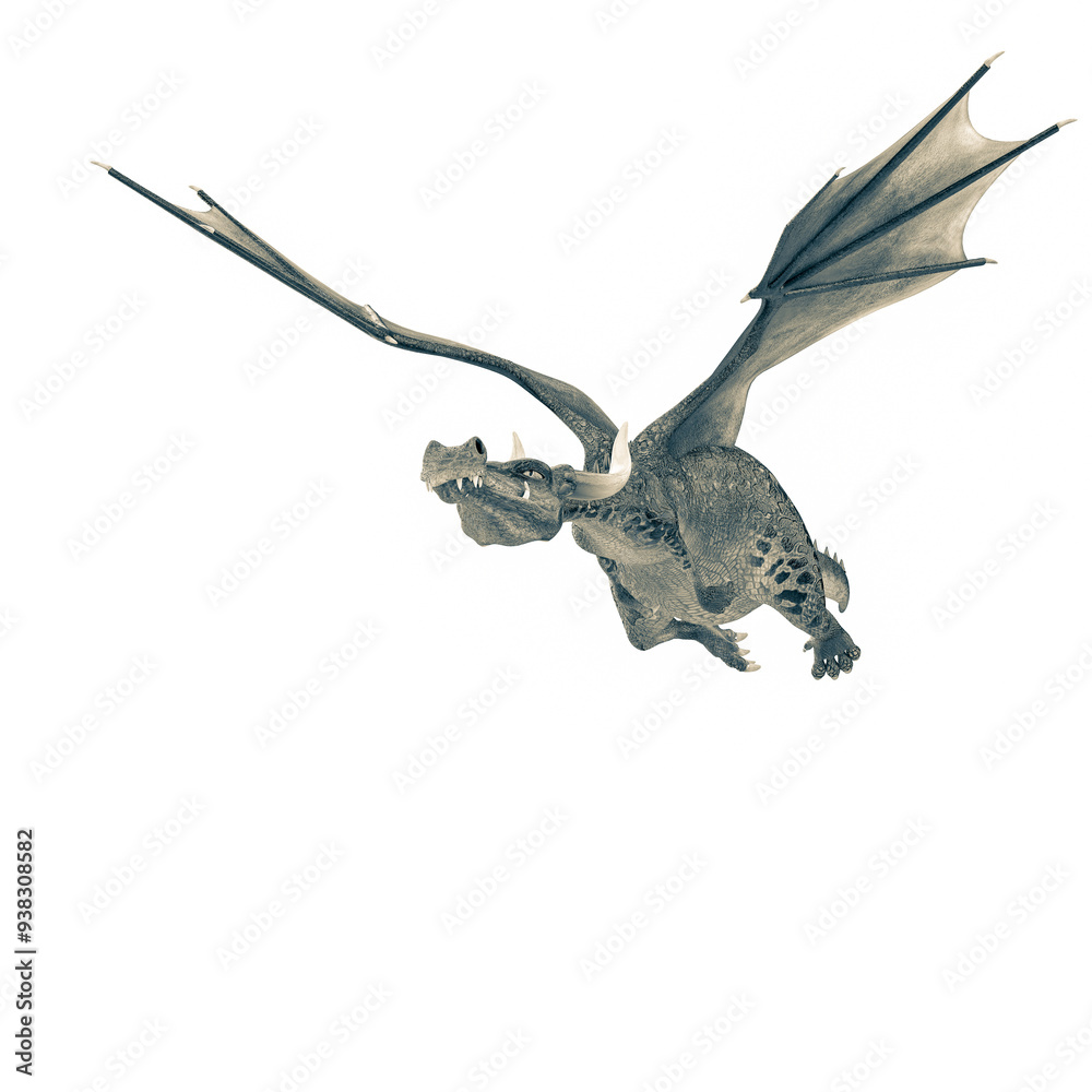 Fototapeta premium green dragon cartoon in a white background