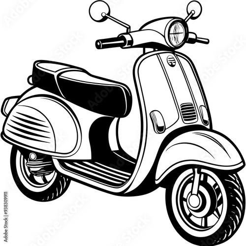 scooter Vector Art art vector illustration