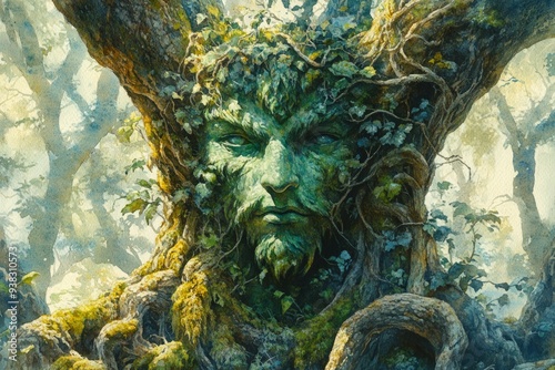 Green Man Forest Guardian Paganism Religion Spiritual Symbol