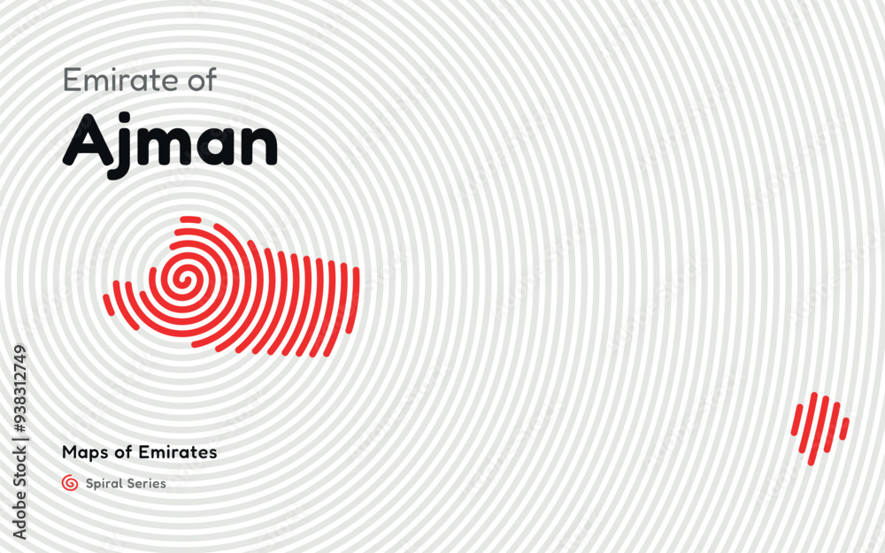 Abstract Map of Emirate of Ajman in a Circle Spiral Pattern. Maps of Emirates UAE Abstract Map of Emirate of Ajman in a Circle Spiral Pattern. Maps of Emirates UAE