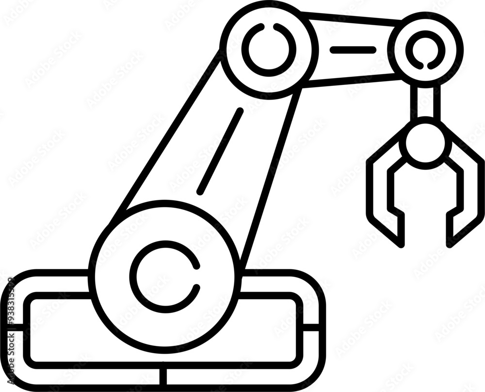 Robot arm icon outline vector illustration Robot arm icon outline vector illustration