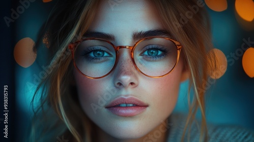 Close-up Portrait of a Woman with Glasses