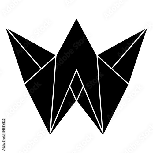 "W" logo in origami style