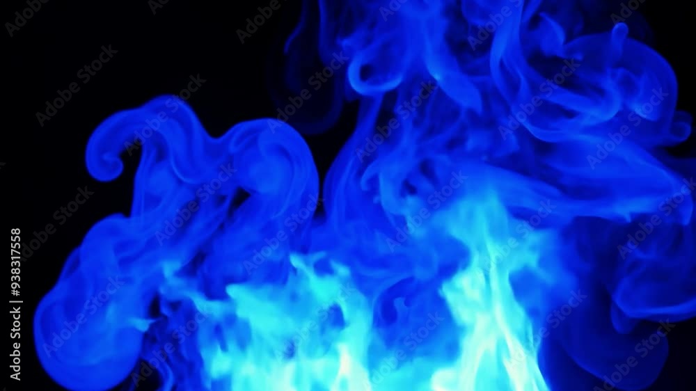 Bright blue flames rising on black background Bright blue flames rising on black background