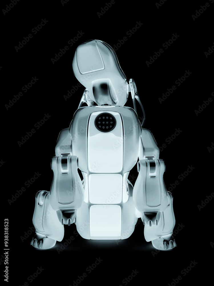 cyber dog cartoon is begging up