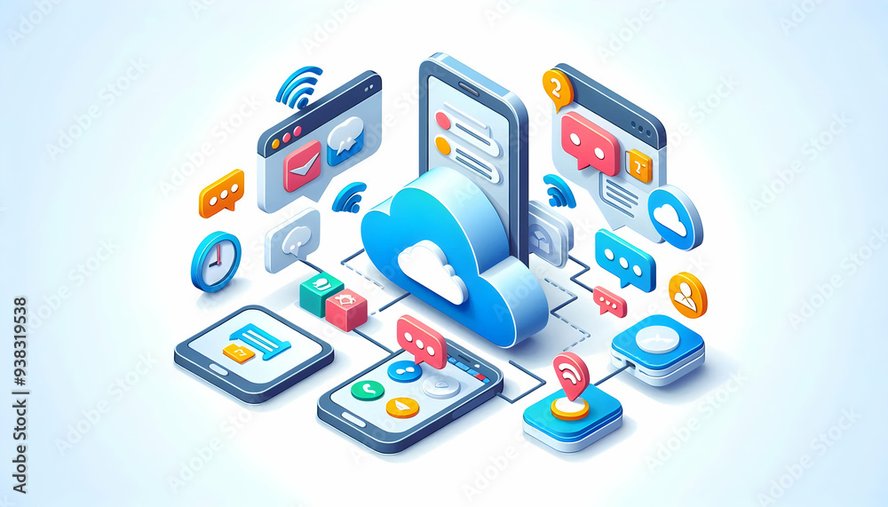 3d Flat icon as Cloud based communication tools with chat and video call icons concept as Vector illustration of cloud based communication tools featuring chat and video call icons emphasizing enhance 3d Flat icon as Cloud based communication tools with chat and video call icons concept as Vector illustration of cloud based communication tools featuring chat and video call icons emphasizing enhance