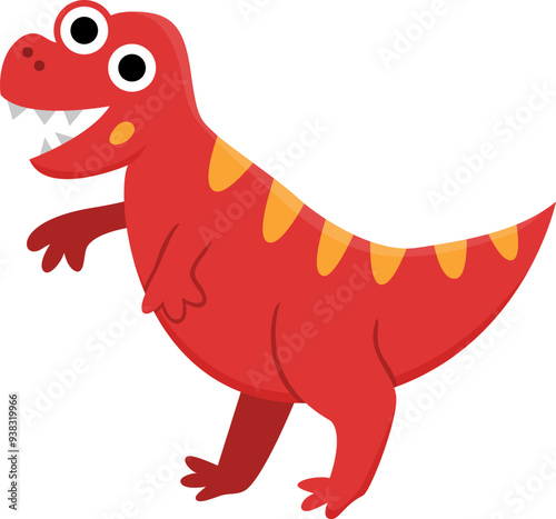 Vector tyrannosaurus rex icon. Cute dinosaur illustration for kids. Funny T-rex dino clipart for children isolated on white background. Cartoon prehistoric animal picture photo