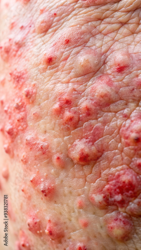 Close up dermatitis on skin, ill allergic rash eczema skin of patient , atopic dermatitis symptom skin detail texture , Fungus of skin ,The concept dermatology, treatment fungal