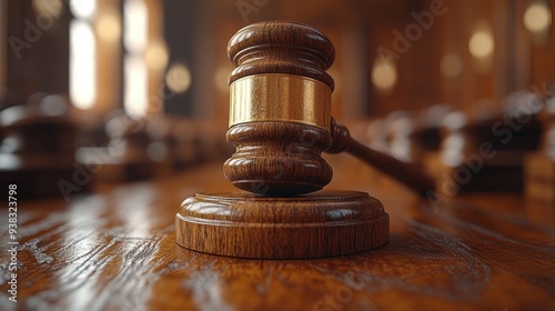 Gavel on a Wooden Table