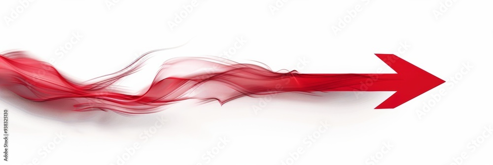 A detailed red arrow, skillfully crafted to illustrate both upward and downward directions A detailed red arrow, skillfully crafted to illustrate both upward and downward directions