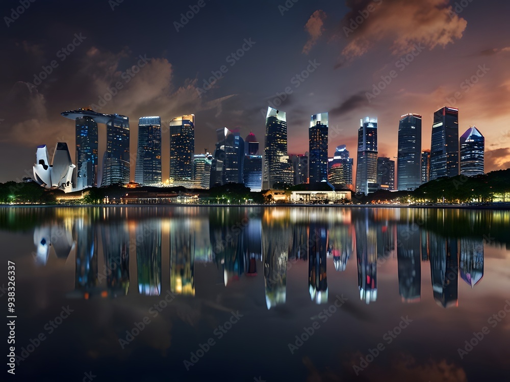 Obraz premium city skyline at night