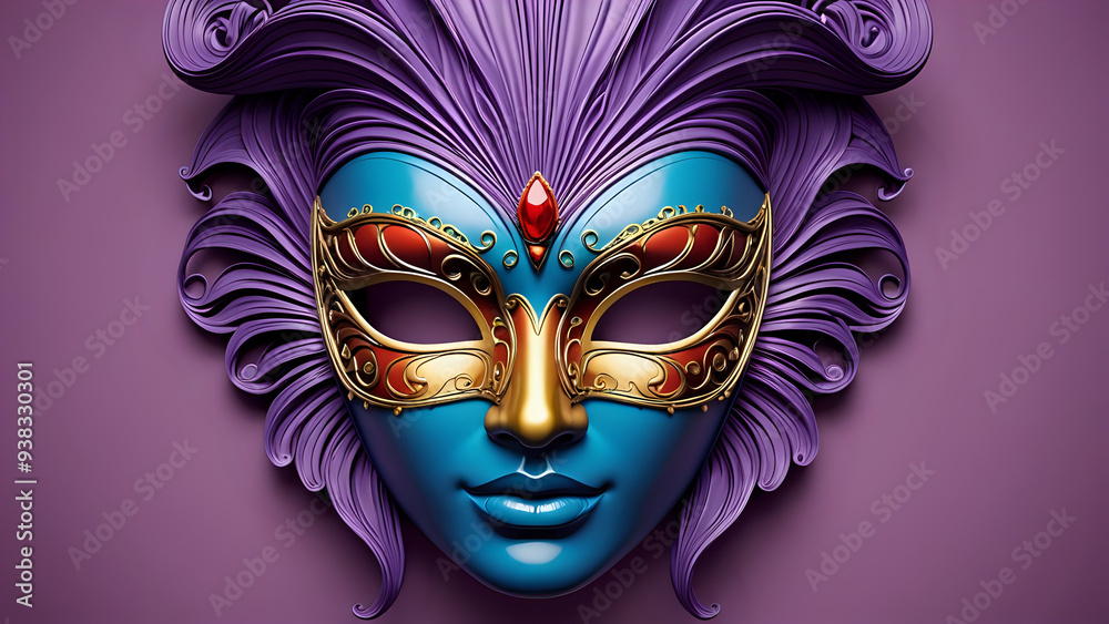 Fototapeta premium Abstraktion Karnevalsmaske 16x9. Hintergrund für das Design 4.