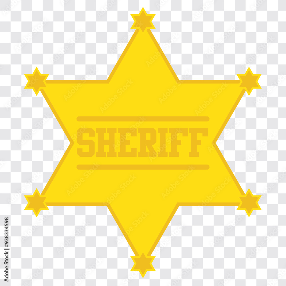Sheriff star badge icon. Clipart image isolated on Transparent ...