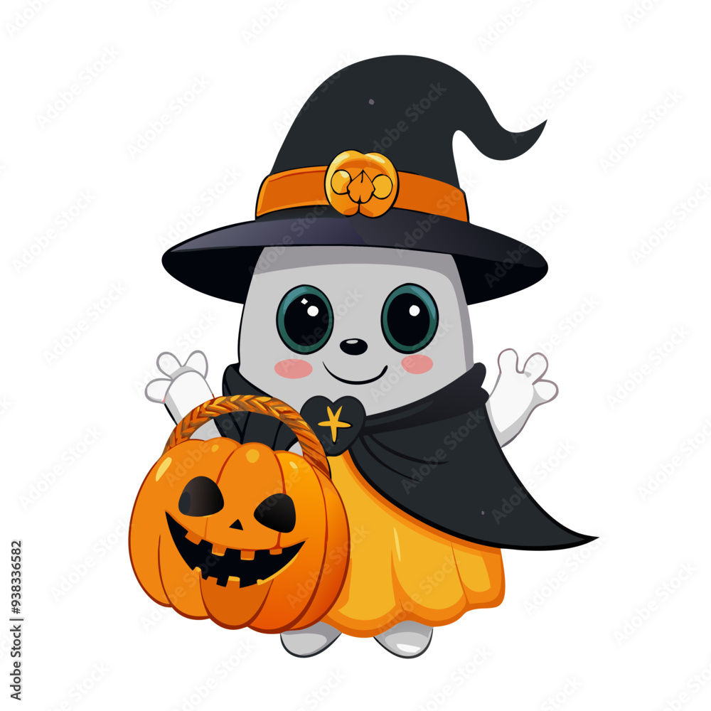 Ghostly Greetings: Playful and Quirky Cartoon Ghost Illustration in Vibrant Purple and Orange Colors, Ideal for Children's Halloween Themes, Friendly Design, Perfect for Spooky Celebrations and Festiv Ghostly Greetings: Playful and Quirky Cartoon Ghost Illustration in Vibrant Purple and Orange Colors, Ideal for Children's Halloween Themes, Friendly Design, Perfect for Spooky Celebrations and Festiv
