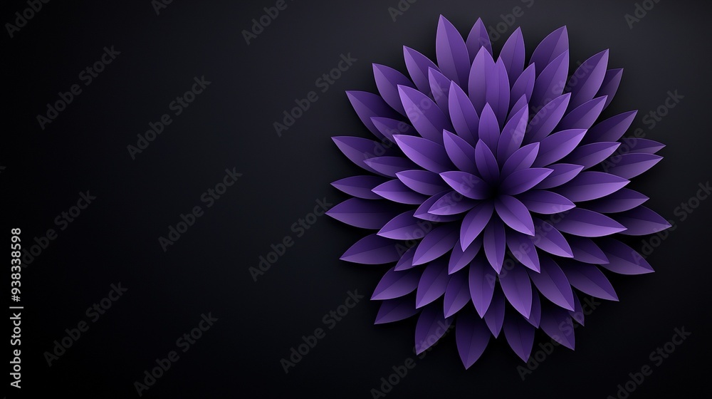A close-up of a purple flower on a black background with a white flower in the center A close-up of a purple flower on a black background with a white flower in the center