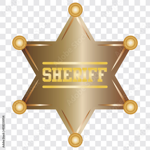 Sheriff badge flat icon. Black logo on a white background. EPS 10.  14.