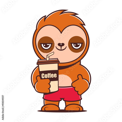 Vászonkép Twitch emote cute sloth vector icon
