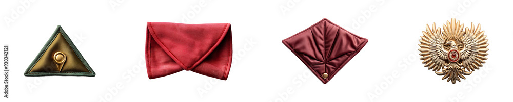 Obraz premium Set, collection of Cloth Badge isolated on transparent background.