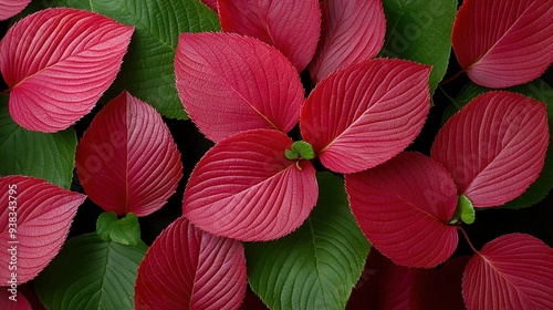 Wallpaper Mural   A zoomed-in image of several red blossoms surrounded by green foliage on their upper and lower edges Torontodigital.ca