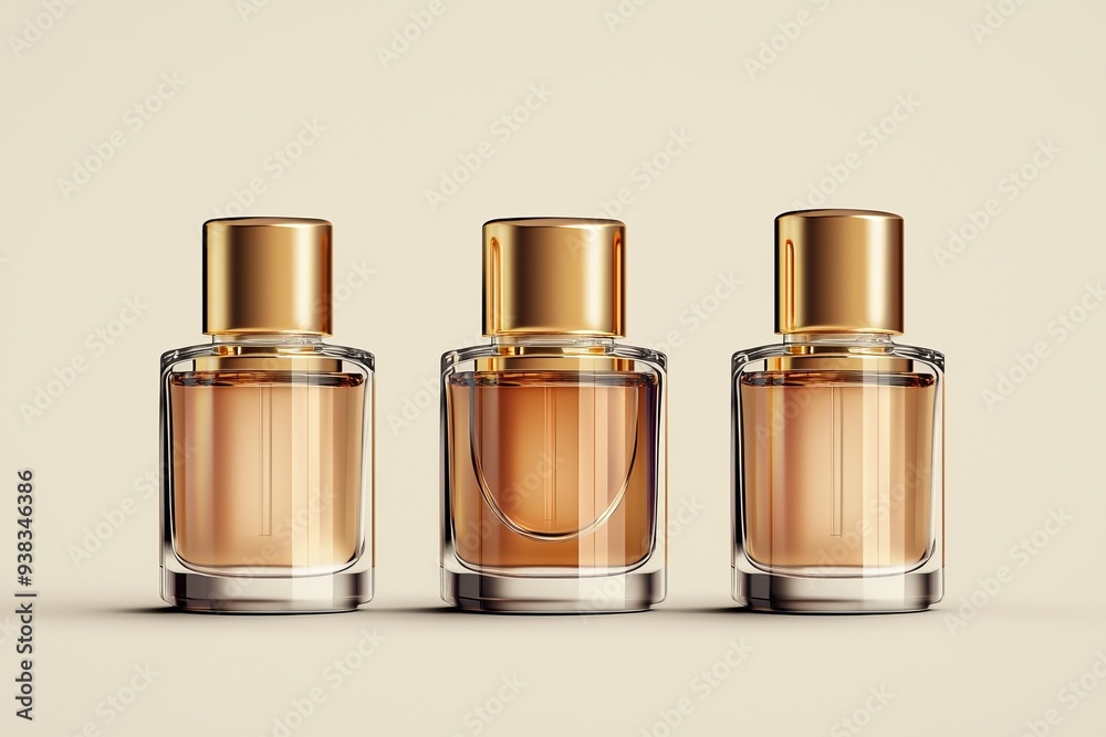 Luxurious cosmetic packaging bottles created with generative AI Luxurious cosmetic packaging bottles created with generative AI