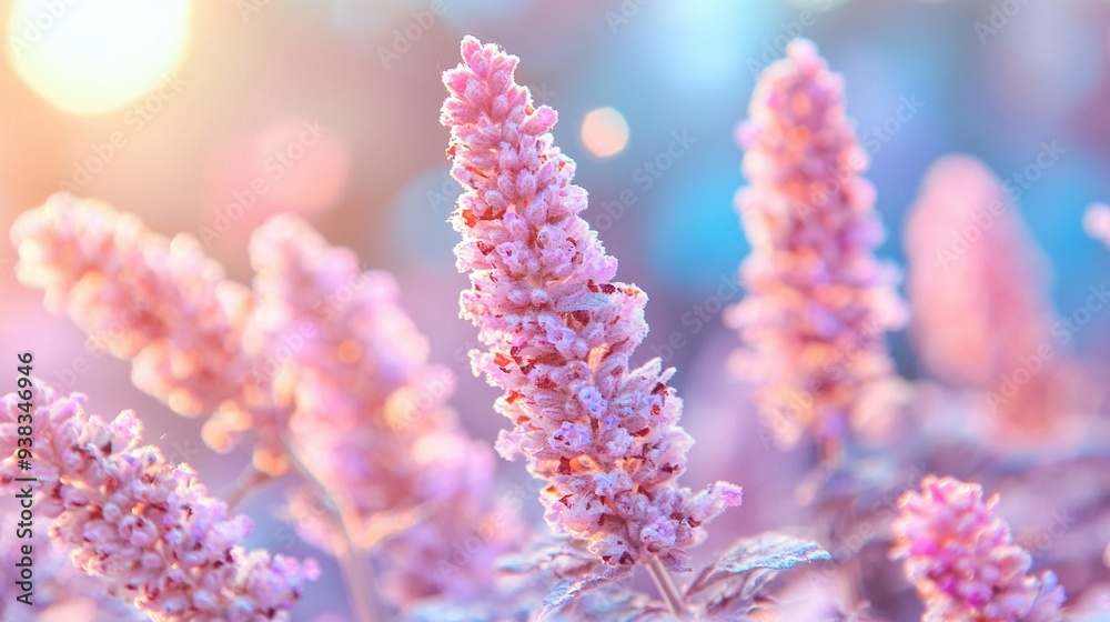   A close-up of a bouquet of flowers, with a clear image of the flowers in the foreground and a hazy background
