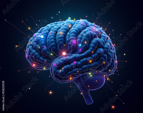 Futuristic Neural Network Visualization: Complex 3D AI Structures in Glowing Abstract Style