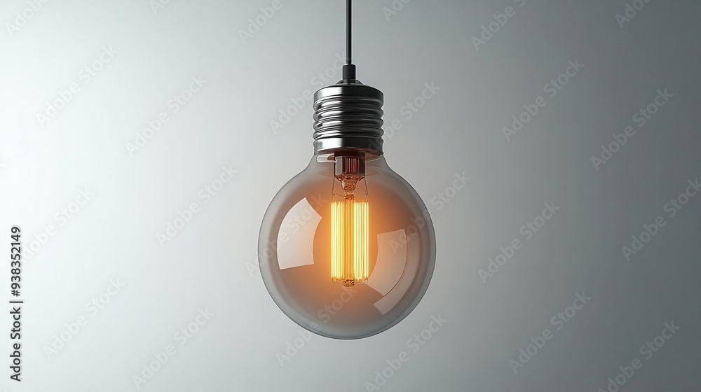 sleek modern lightbulb suspended in midair against a pure white backdrop crystalclear glass and polished metal details shine with photorealistic reflections and shadows sleek modern lightbulb suspended in midair against a pure white backdrop crystalclear glass and polished metal details shine with photorealistic reflections and shadows