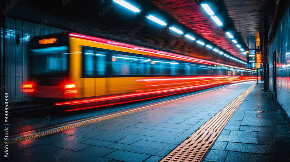 Abstract long exposure shot showcasing dynamic light trails, conveying speed, energy, and movement through vibrant, flowing patterns and vivid color contrasts Abstract long exposure shot showcasing dynamic light trails, conveying speed, energy, and movement through vibrant, flowing patterns and vivid color contrasts
