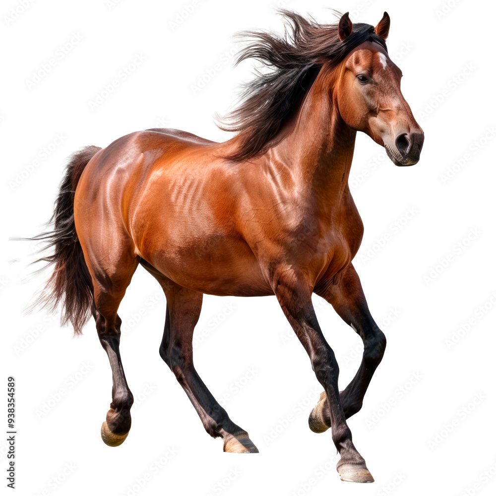 Naklejka premium Brown horse. Isolated on transparent background.