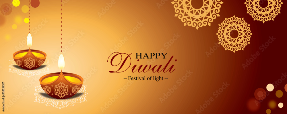 Naklejka premium diwali stylish banner festival background