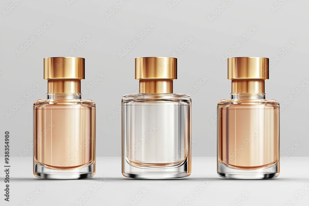 Luxurious cosmetic packaging bottles created with generative AI Luxurious cosmetic packaging bottles created with generative AI