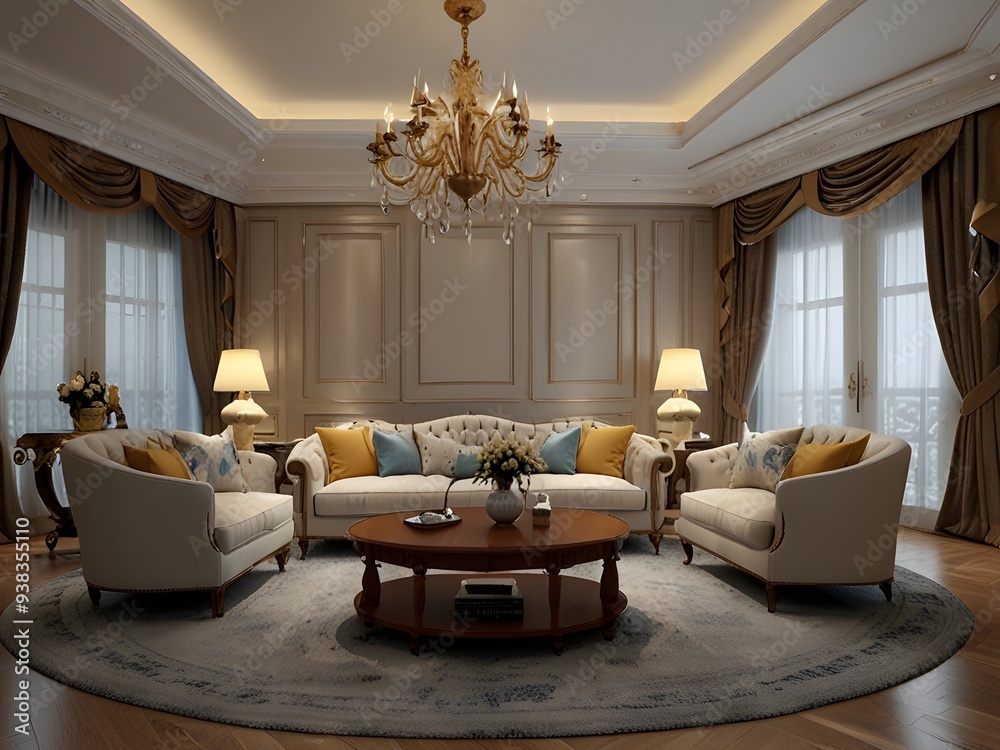 Fototapeta premium Luxury modern living room