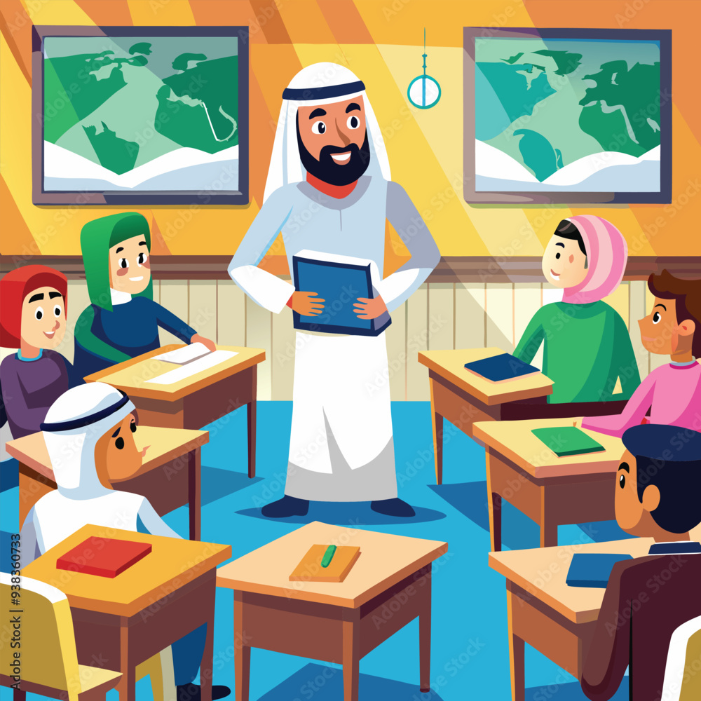 arabian teacher illustration arabian teacher illustration