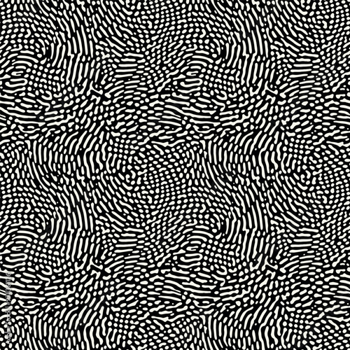 Vector seamless pattern. Abstract striped texture. Monochrome natural spots. Creative background with fluid blots. Decorative tileable design.