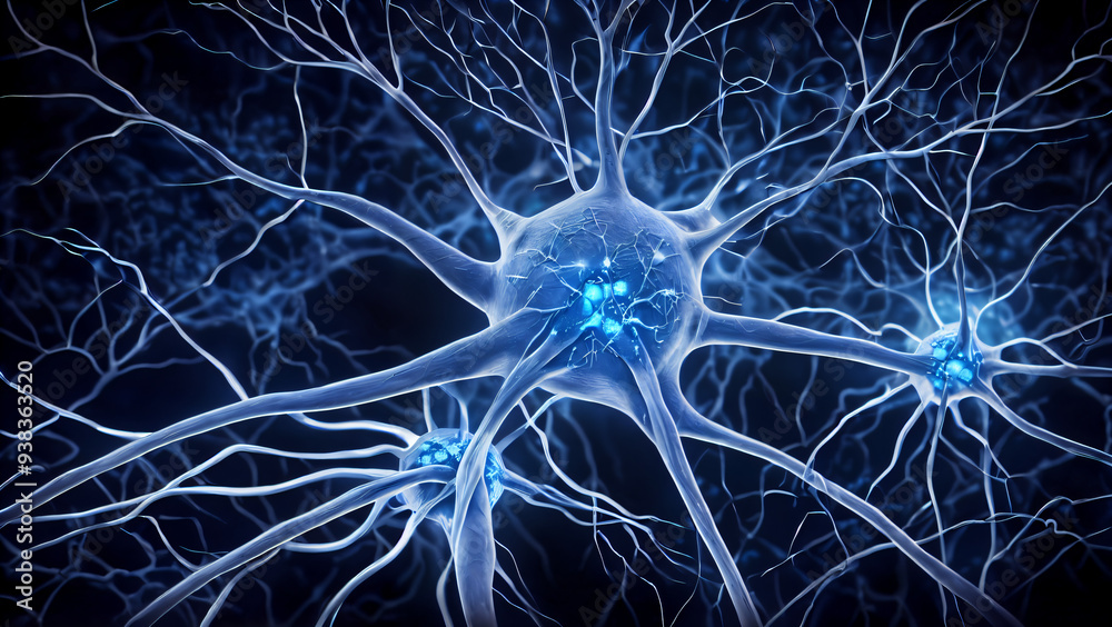 Macro Close-Up of Neurons and Neural Connections: A Detailed Scientific Visualization of the Nervous System’s Complex Interconnections, Highlighting the Branching Structures and Synapses in Neurology, Macro Close-Up of Neurons and Neural Connections: A Detailed Scientific Visualization of the Nervous System’s Complex Interconnections, Highlighting the Branching Structures and Synapses in Neurology,