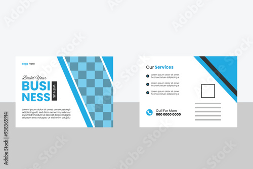 Creative corporate business Modern postcard design template photo