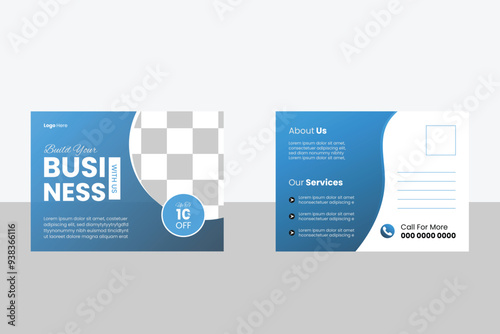 Creative corporate business Modern postcard design template photo