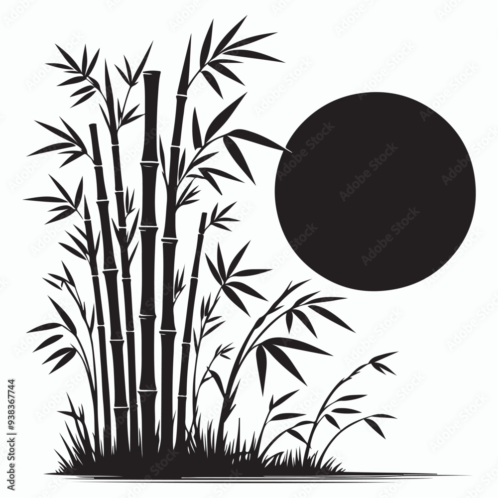 Naklejka premium bamboo tree silhouette