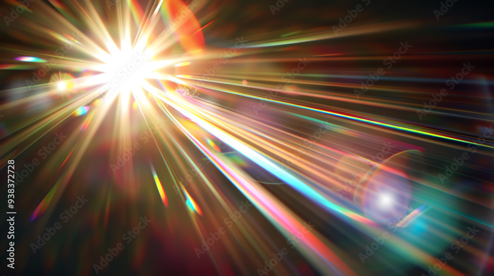 Bright, golden light beams radiating from a central point Bright, golden light beams radiating from a central point