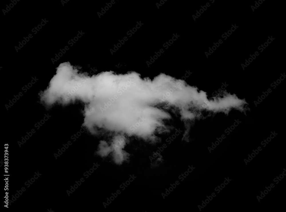White Fluffy Cloud Against Dramatic Black Background White Fluffy Cloud Against Dramatic Black Background