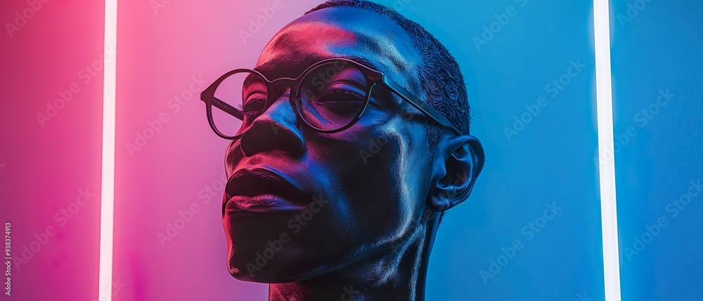 Dark-Skinned Girl In Stylish Glasses. Illustration On The Theme Of Fashion And Style, Man, Design And Art. Generative AI 