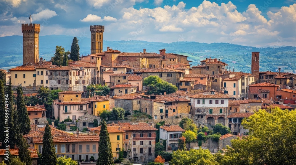 Obraz premium Discover Arezzo's rich history through its historic districts.